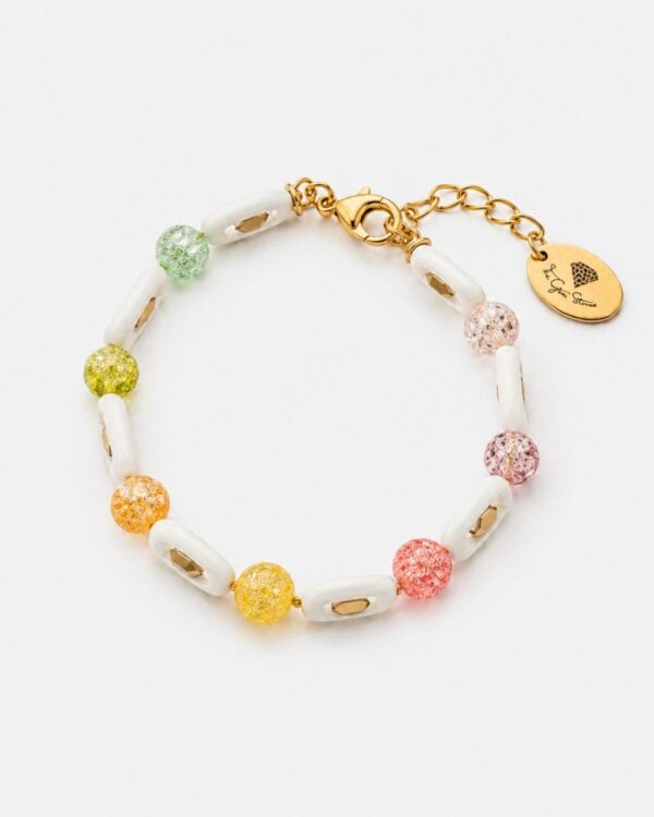 Colorful Crackle Crystals And Square Agate Bracelet with vibrant and unique design
