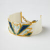 Miyuki Loom Stitched Swan Bracelet in Blue Shades