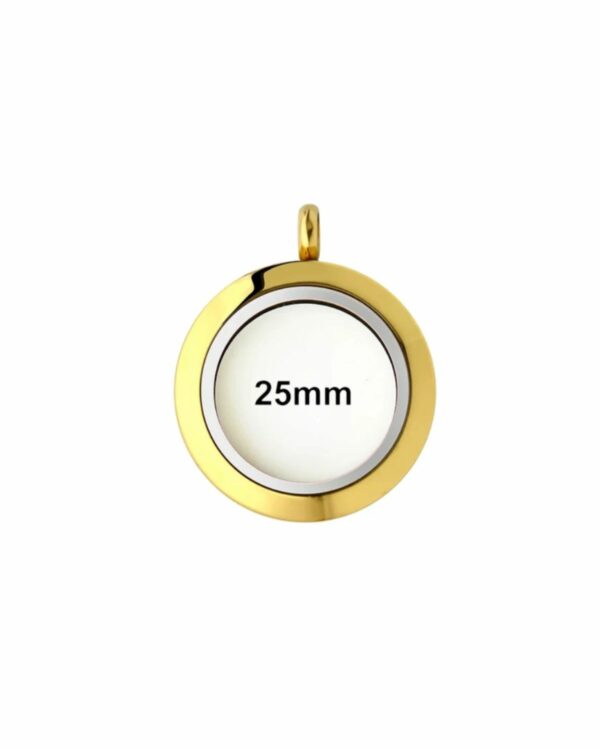 Floating Memory Locket - 24k Gold Plated Circle 25mm