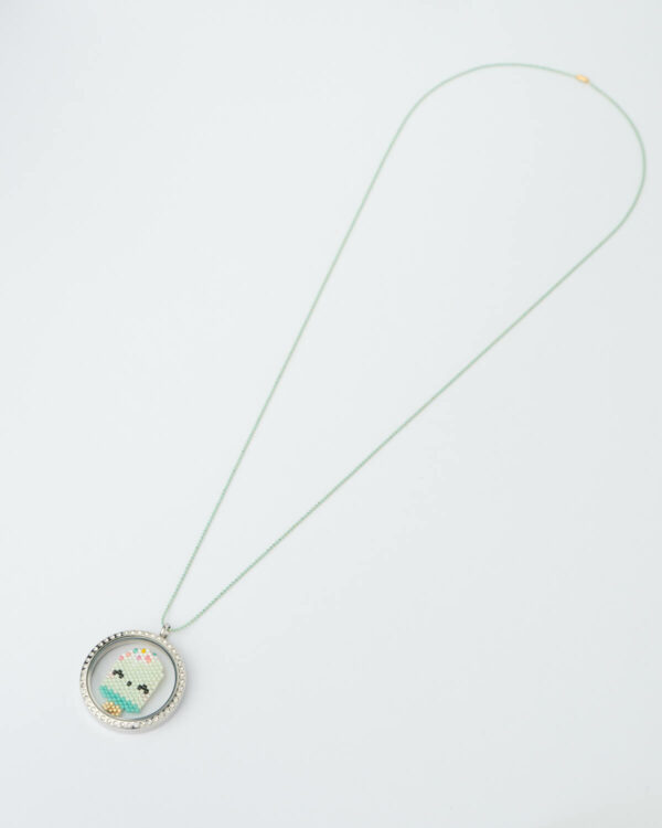 Mint Ice Cream Miyuki Memory Locket Necklace by The Gem Stories