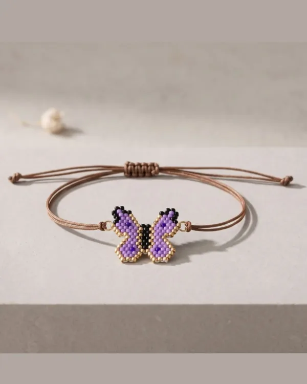Handmade Miyuki Butterfly Bracelet Concept featuring intricate Miyuki beadwork and an elegant butterfly-inspired design.