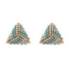 Triangle Miyuki Braided Stud Earrings in Turquoise and Silver