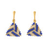 Triangle Miyuki Braided Leverback Earrings in Blue and Gold