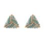 Triangle Miyuki Braided Stud Earrings in Turquoise and Silver