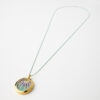 Memory Locket Pendant with Miyuki Shell Element on dot chain by The Gem Stories