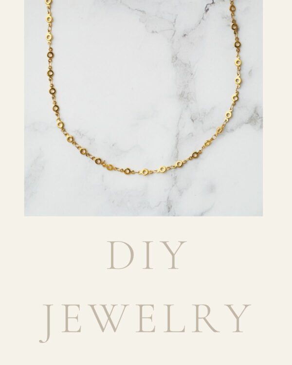 Long Chain Necklace with Circular Links - 24k Gold Plated for Custom DIY Jewelry Designs