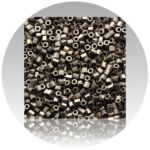 Black and silver Miyuki Hexagon beads with a geometric shape, ideal for detailed beading and jewelry projects.