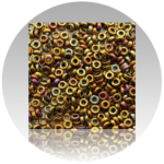 Gold and bronze Miyuki Spacer round beads for jewelry crafting and bead design.