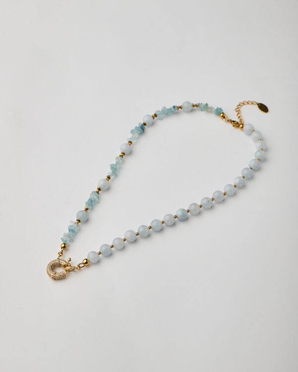 Aquamarine Double Texture Necklace