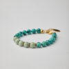 Full handmade bracelet with two-tone marble aquamarine howlite and gold details