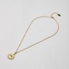 Full gold necklace with shell medallion pendant