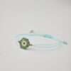 Full handmade bracelet with turquoise and gold Miyuki beads and blue cord