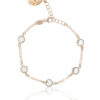 Gold plated bracelet with clear crystals