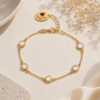 Handmade Golden Crystal Elegance bracelet concept by The Gem Stories