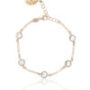 Gold plated bracelet with clear crystals