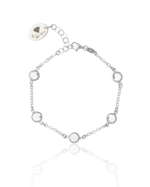 Rhodium plated bracelet with clear crystals