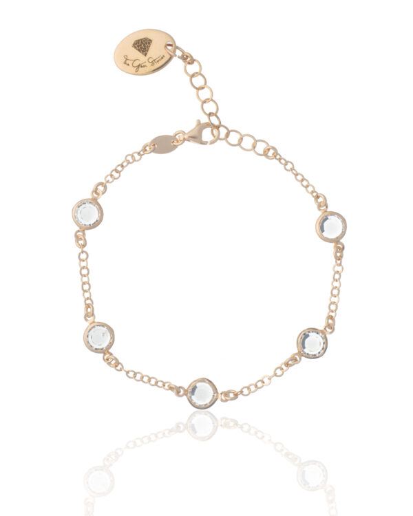 Gold plated bracelet with clear crystals