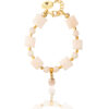 Handmade blush rose quartz bracelet with gold-plated elements by The Gem Stories