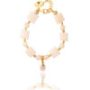 Handmade blush rose quartz bracelet with gold-plated elements by The Gem Stories