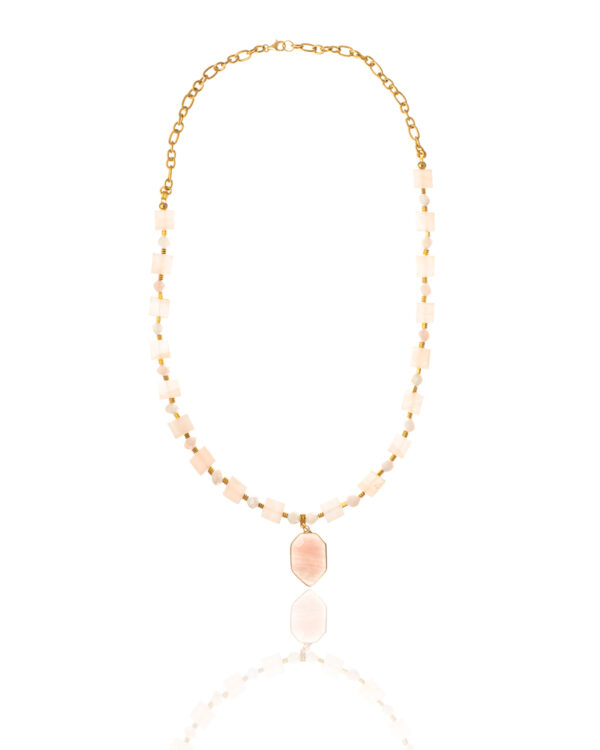 Rose Jade Necklace with Gold Accents Elegance Edition by The Gem Stories