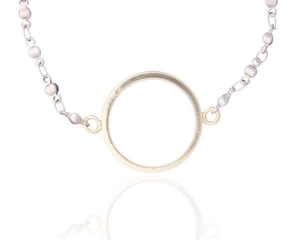 Close-up of Circle Two Tone Steel Bracelet Elegance Edition by The Gem Stories