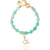 Handmade crown amazonite bracelet with gold-plated elements by The Gem Stories
