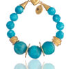 Handmade turquoise bracelet with gold-plated heart clasp by The Gem Stories