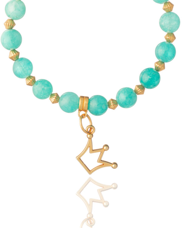 Handmade crown amazonite bracelet with gold-plated elements by The Gem Stories