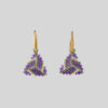 Purple and green Miyuki triangle earrings by The Gem Stories