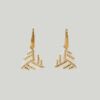 White and gold Miyuki triangle earrings by The Gem Stories