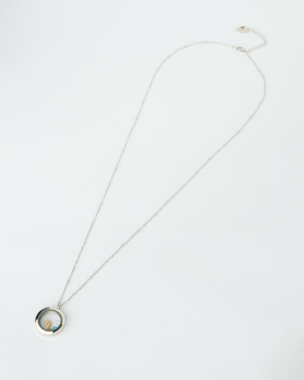 Blue and Gold Eye Memory Locket Necklace by The Gem Stories