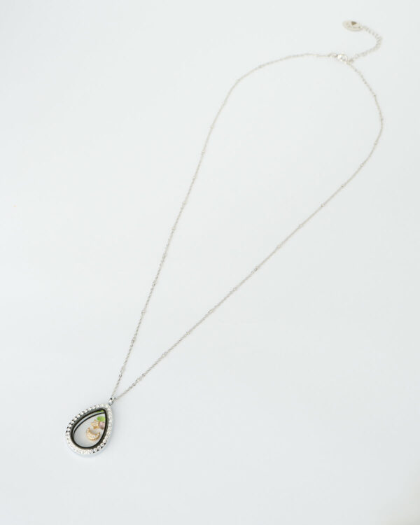 Celestial Moon TearDrop Memory Locket Necklace by The Gem Stories