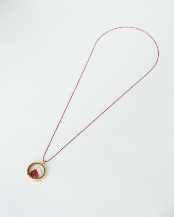Christmas Stocking Miyuki Memory Locket Necklace by The Gem Stories