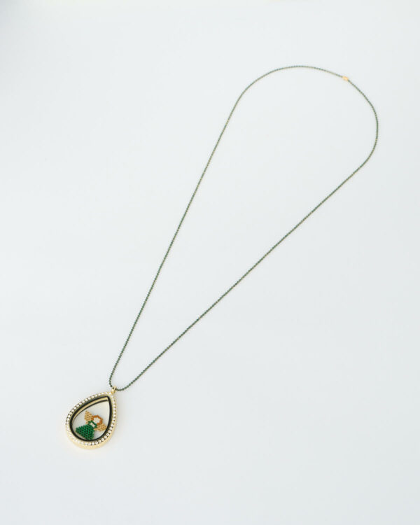 Christmas Angel Miyuki Drop Locket Necklace by The Gem Stories