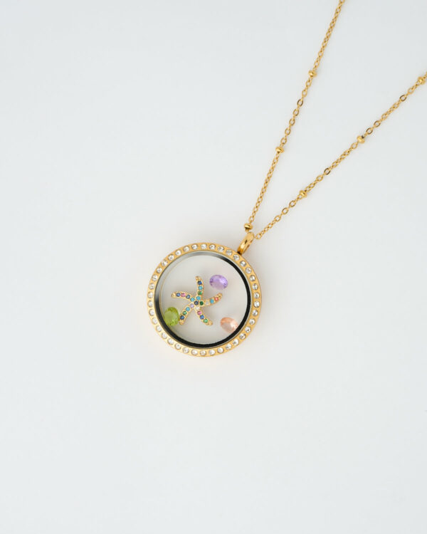 Colorful Starfish Memory Locket Necklace by The Gem Stories