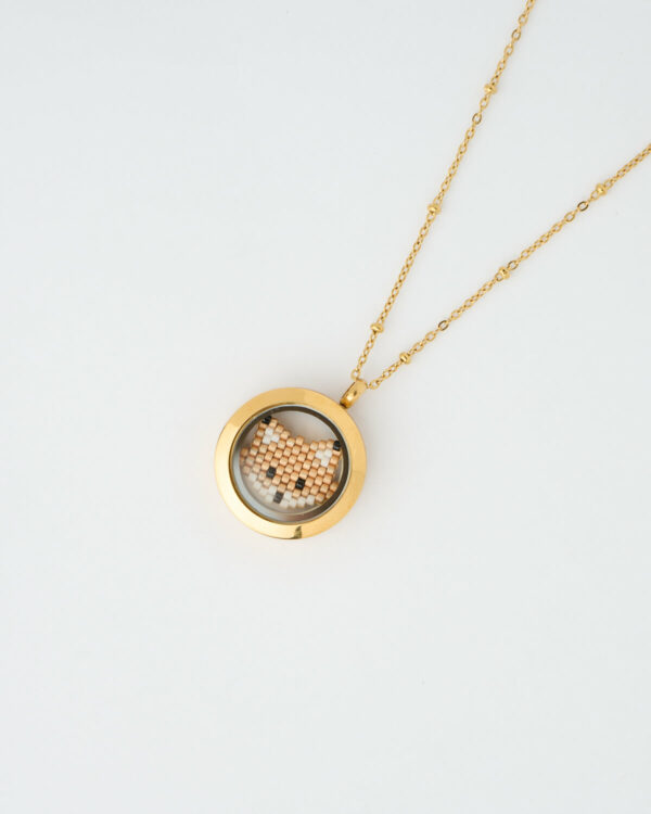 Golden Fox Miyuki Memory Locket Necklace by The Gem Stories