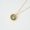 Golden Green Evil Eye Miyuki Memory Locket Necklace by The Gem Stories