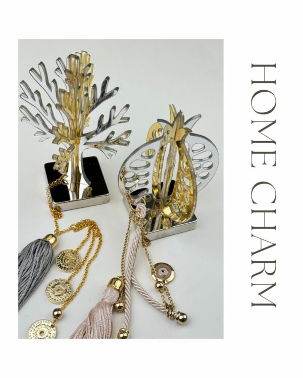 3D Home Charm 2026 by The Gem Stories – handmade metallic gold and silver talisman symbolizing prosperity and renewal.