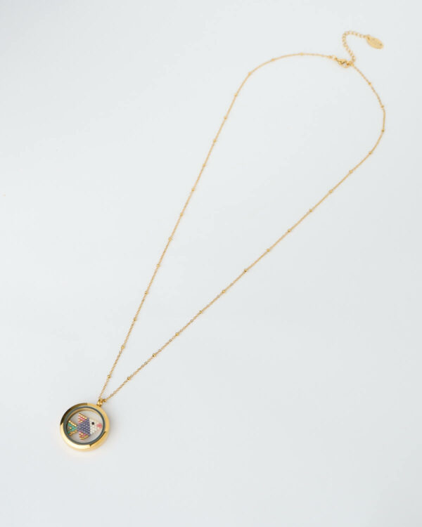 Pastel Fish Miyuki Memory Locket Necklace by The Gem Stories