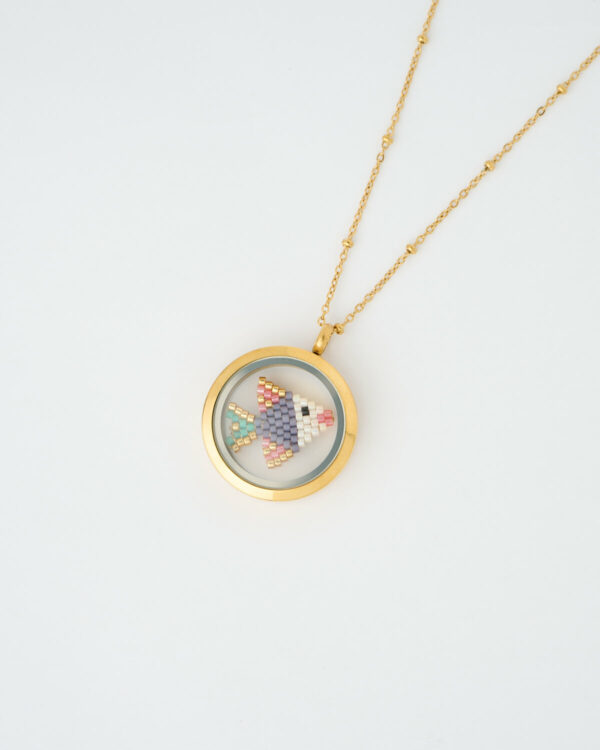 Pastel Fish Miyuki Memory Locket Necklace by The Gem Stories