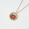 Poinsettia Miyuki memory locket necklace by The Gem Stories