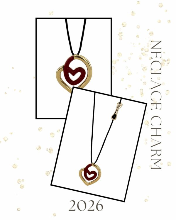 Red Heart Necklace Charm by The Gem Stories – handmade gold and red enamel heart pendant symbolizing love and passion.