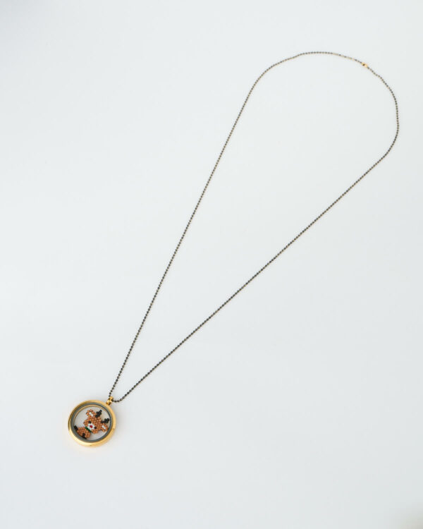 Reindeer Miyuki memory locket necklace by The Gem Stories