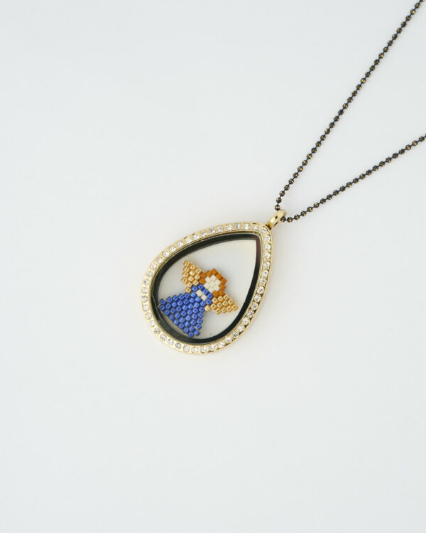 Blue Angel Miyuki Drop Locket Necklace by The Gem Stories
