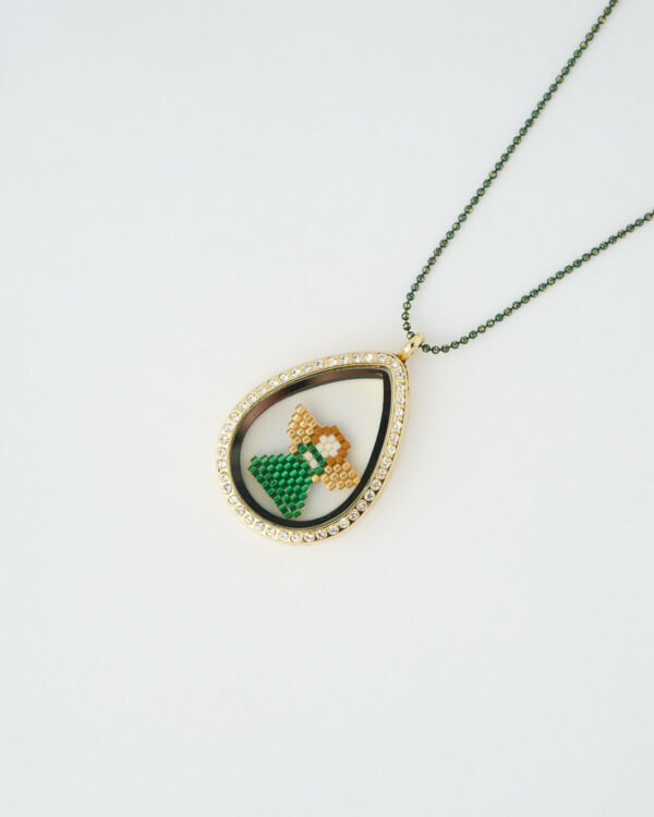 Christmas Angel Miyuki Drop Locket Necklace by The Gem Stories
