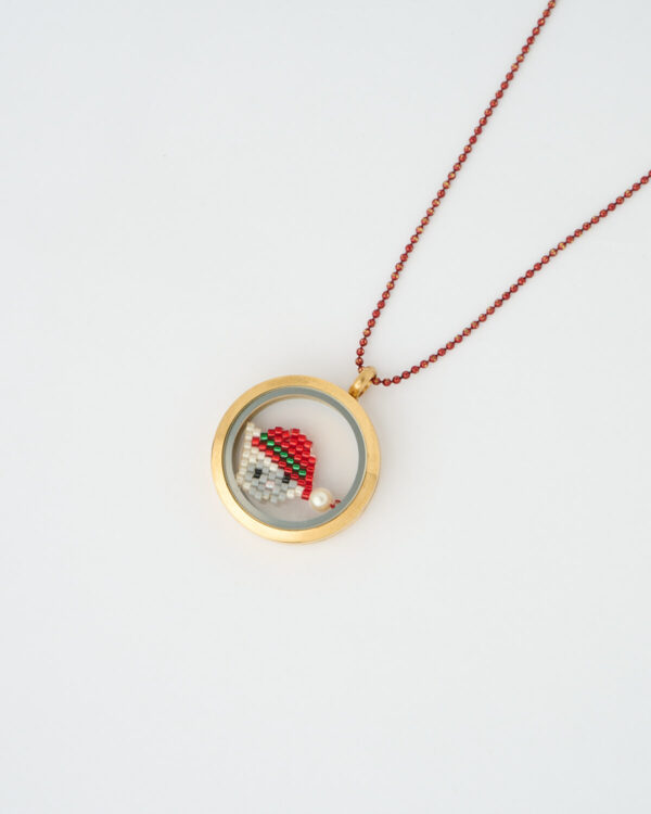 Festive Miyuki memory locket necklace by The Gem Stories