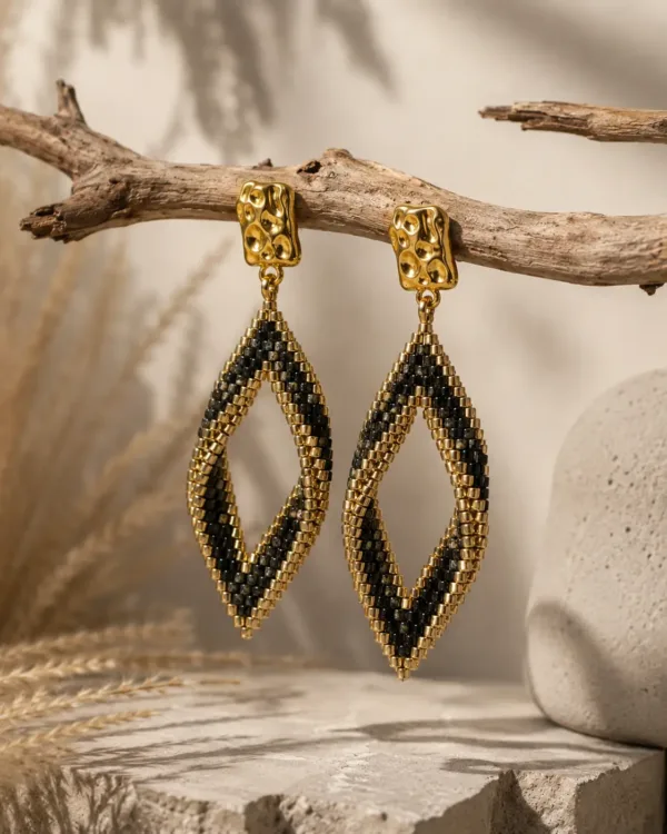 The Gem Stories Miyuki Peyote Earrings