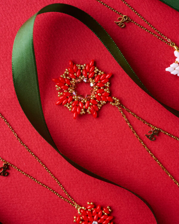 XMAS Necklace Red Crown - Chain 70cm