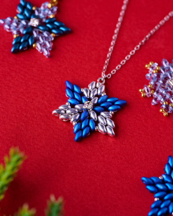 XMAS blue/Silver Star - Chain 70cm