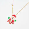 Close-up of the Santa Miyuki Celebration Necklace with festive beaded Santa charm by The Gem Stories